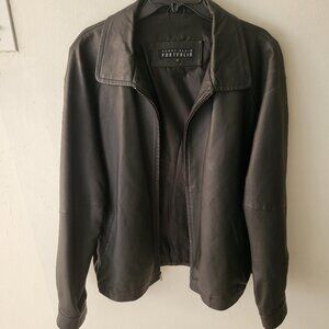 Perry Ellis Lamb Skin black leather Jacket Size XL 595$